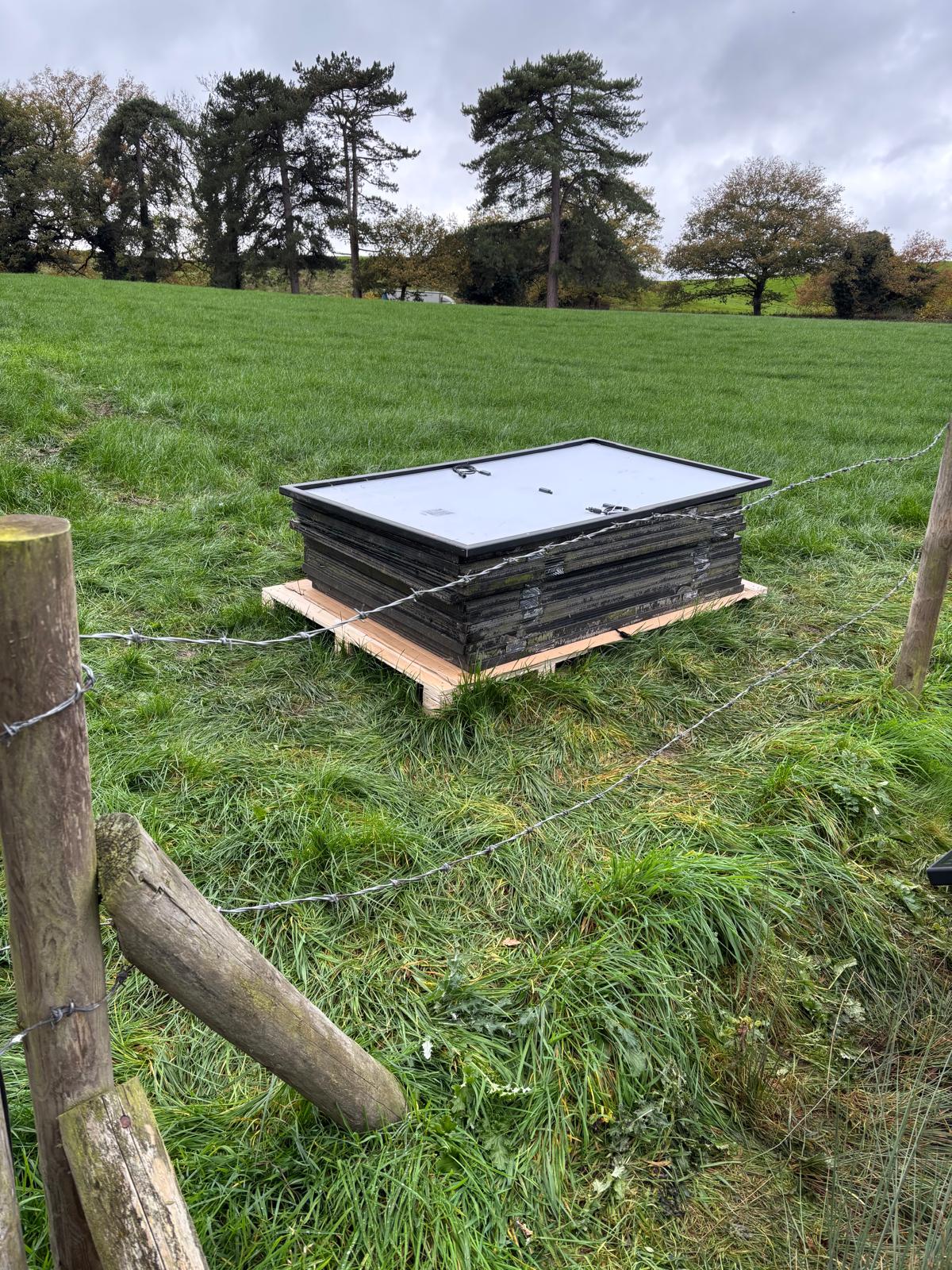 Ground mount panels removed — before repair