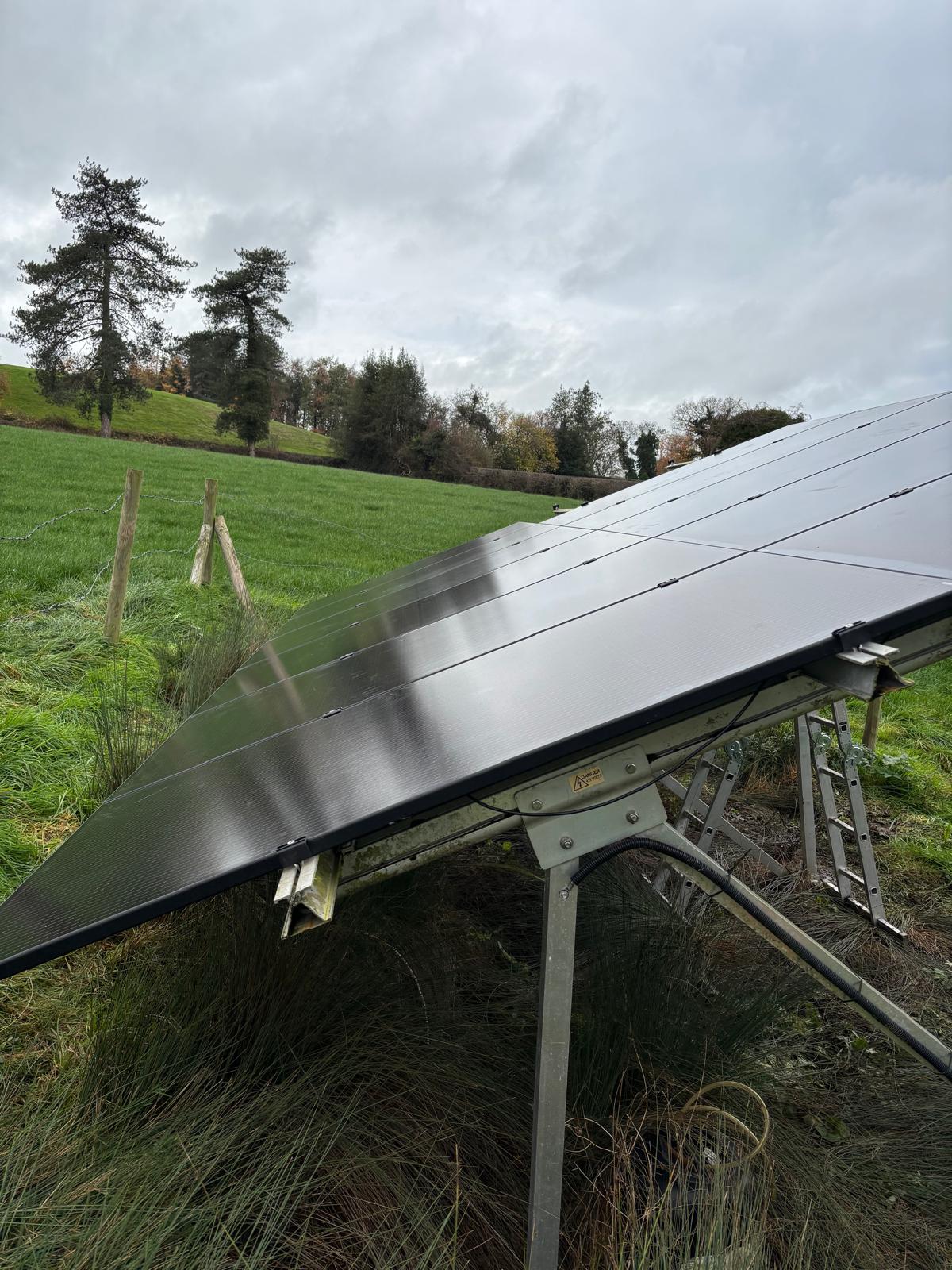 Ground mount solar array — rural repair site